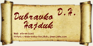 Dubravko Hajduk vizit kartica